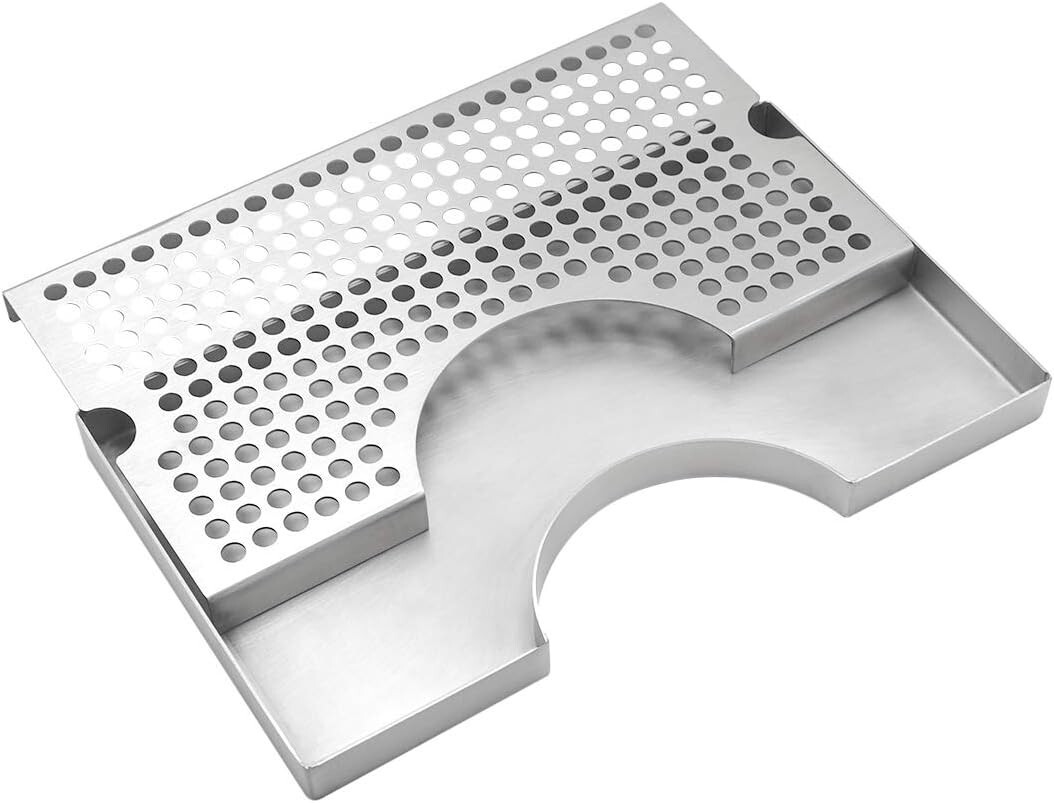 Stainless Steel Beer Drip Tray - Elegant Kegerator Accessory for Home