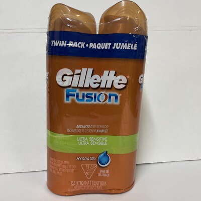 Gillette Fusion5 Ultra Sensitive Men's Hydra Gel 7 oz 2 Pack