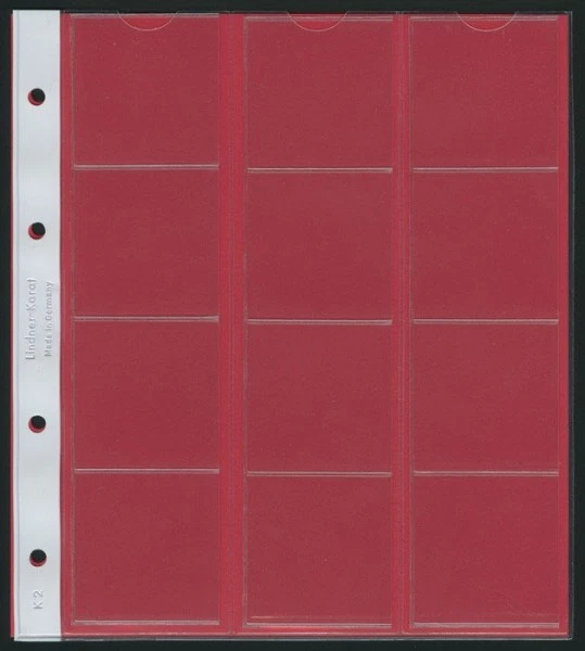 Lindner K2R karat-Münzblätter inkl. Zwischenblatt rot-5er- Packung