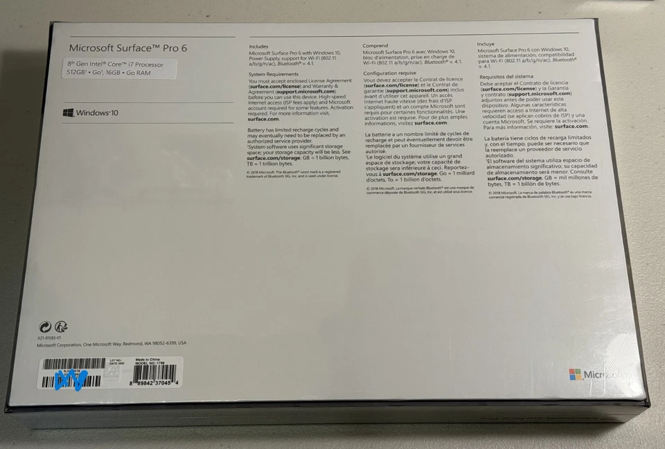 Microsoft Surface 12.3 In Pro 6 8th Gen intel Core i7, 16GB RAM, 512GB-Black(New - Image 2 of 2