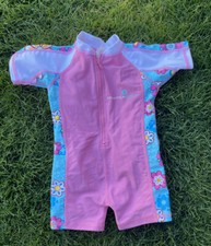 Snapper Rock Swimsuit Girls Rash Guard One Piece SHORT SLEEVE SZ 1 6-12 mos