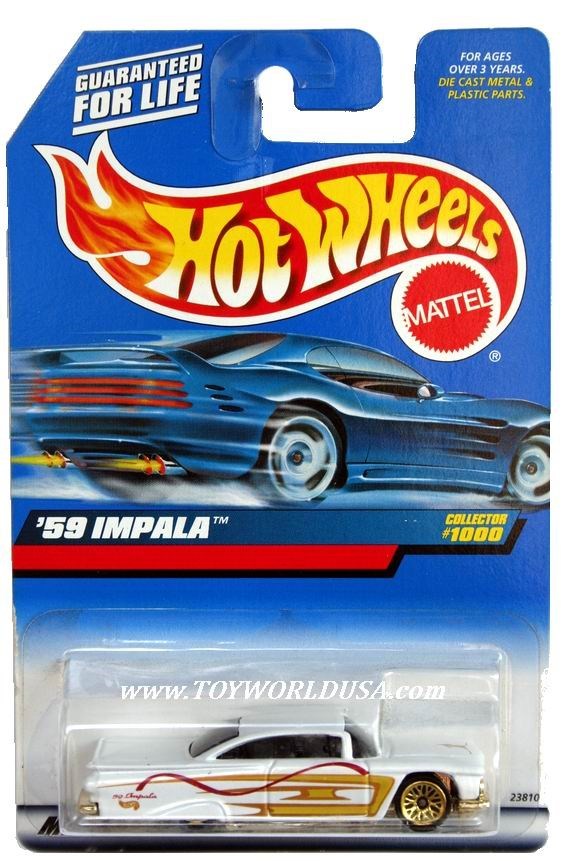 1999 Hot Wheels #1000 1959 Chevy Impala white | eBay