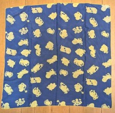 Vintage Floral SQUARE SCARF 21" x 20" ZODIAC ASTROLOGY Blue Gold 7