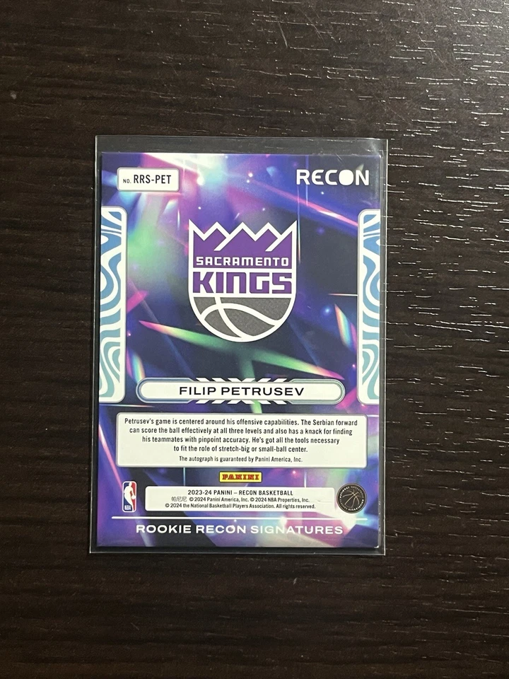FILIP PETRUSEV 2023-24 Panini Recon Signatures Red /99 AUTO Rookie RC Autograph! - Image 3 of 3
