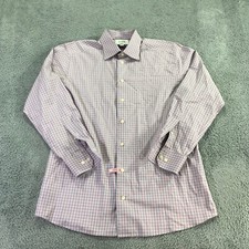 Eton Shirt Mens Large Button Up Shirt Size 41 / 16 / Gingham Dress Slim Casua