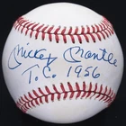 Mickey Mantle TC 1956 Signed OAL Baseball PSA/DNA LOA Graded 8!
