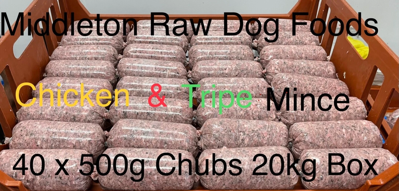 Frozen Minced Green Tripe & chicken 40x500g Chubs 20KG BOX BARF RAW DIET
Opens in a new window or ta
