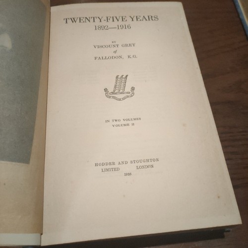 TWENTY-FIVE YEARS 1892-1916 (TWO VOL SET) hardcover Grey of Fallodon Hodder & S - Afbeelding 18 van 21