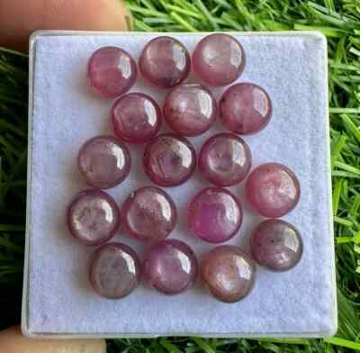 20Pcs Natural Pink Ruby Sheen Sapphire 6MM Round Cabochons For Jewellery Making