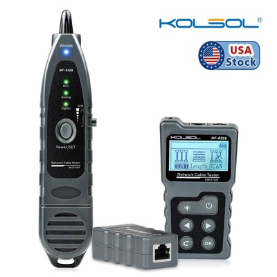 KOLSOL NF-8209 LCD Display Measure Length Lan Cable POE Wire Checker Tester