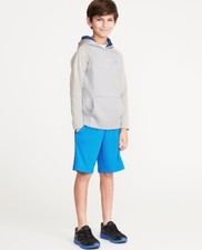Old Navy Active Boys Ribbed Sleeve Light Grey Pullover Hooded Sweatshirt XS 5 