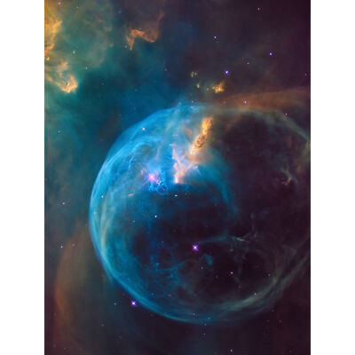 Hubble Space Telescope Bubble Nebula NGC 7635 Spherical Wall Art Print 18X24''