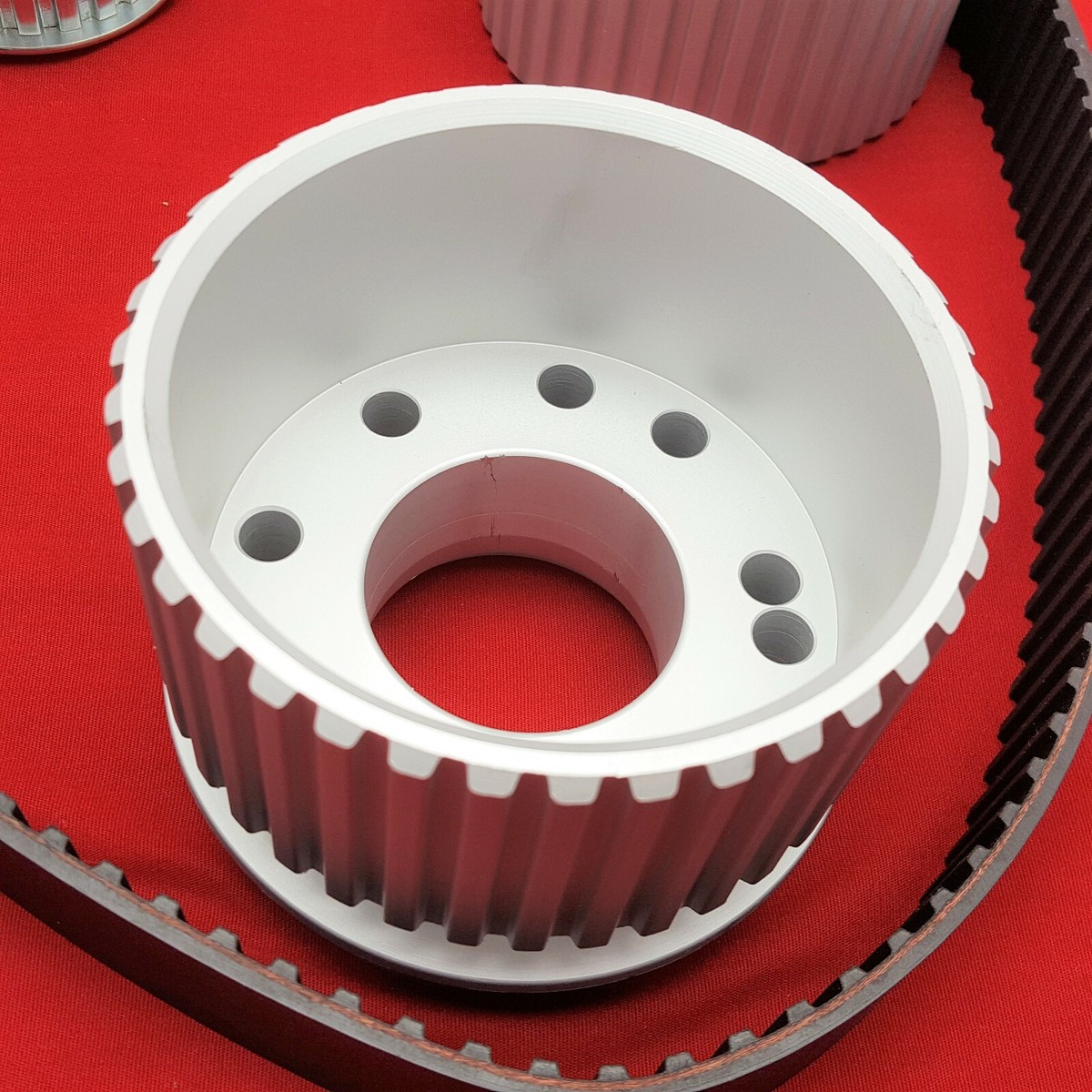 SRS Small Block Ford Gilmer Belt Drive Aluminum Pulley Set – 289 302 351w 5.0 5.8 SBF Satin Finish K10093