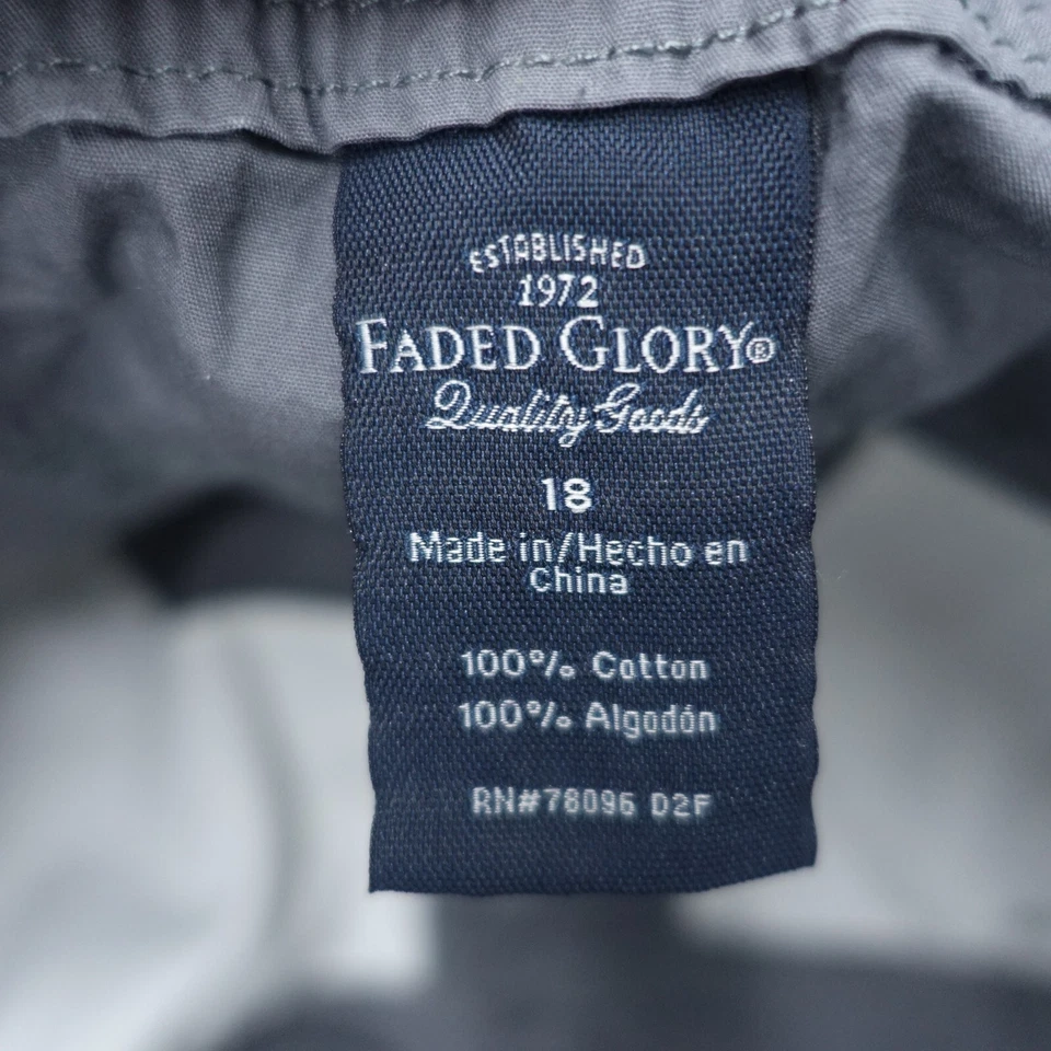 Pantalones Cortos Carga Faded Glory Para Mujer 18 Gris 100% Algodón Bolsillos Frente Plano Clásicos Foto 3 de 4