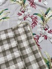 *Queen Bed Duvet Cover Shams Bed Skirt Floral Vintage Style Flowers Tan Plaid