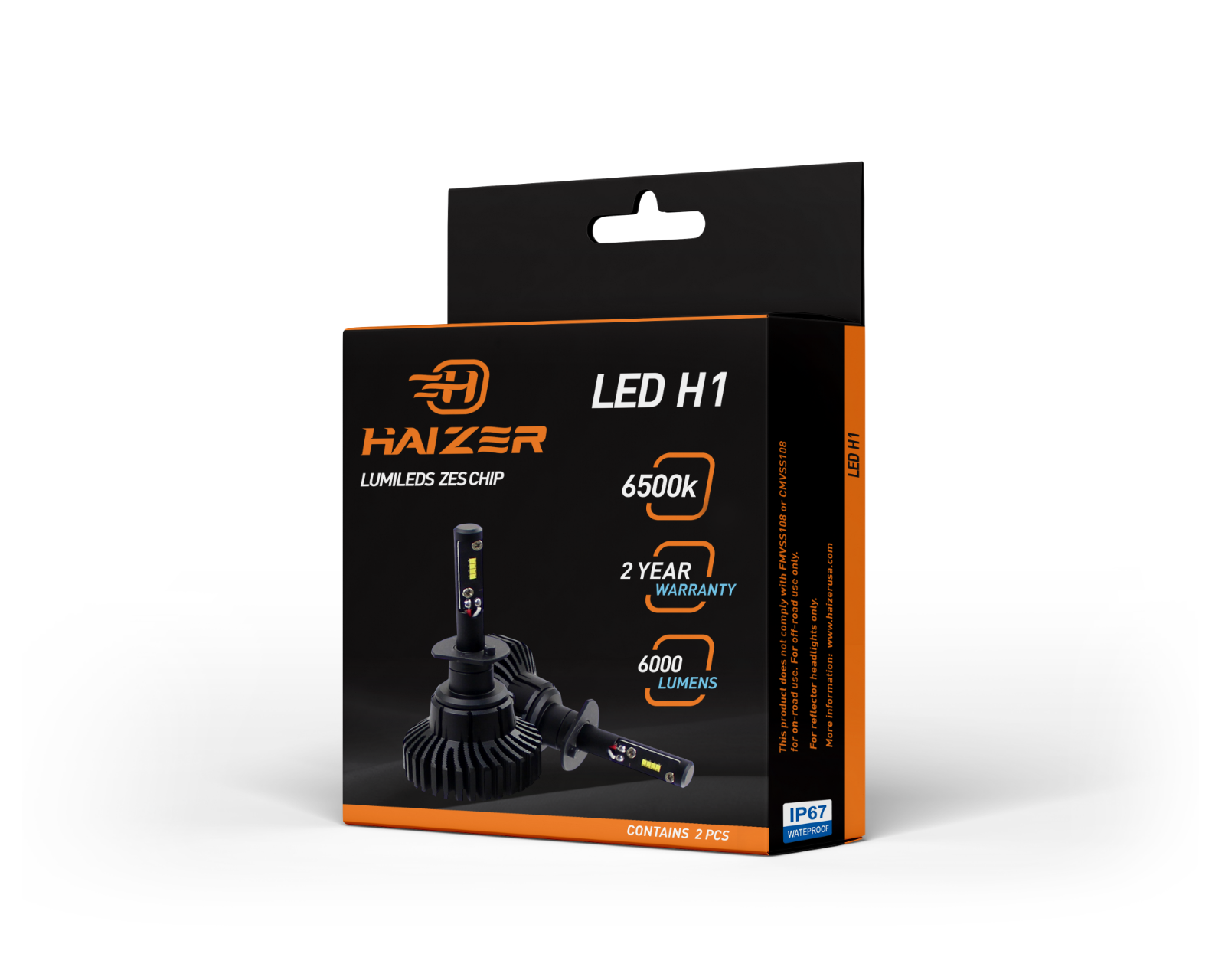 Haizer LED H1 Light Bulbs 6000 Lumen Pair for Semi Trucks