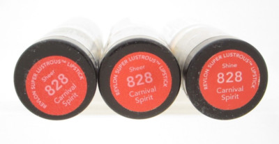 Lipstick Revlon Super Lustrous Sheer 828 Carnival Spirit Lot of 3 Sealed