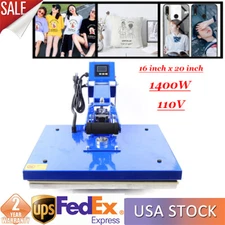 Upgraded Auto Open Heat Press Machine Clamshell 16x20 Slide Out Base T Shirt htv