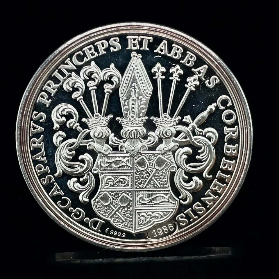 German State Abbey of Corvey 24 Mariengroschen "1753" Restrike 1986 Silver Proof - Image 4 of 4