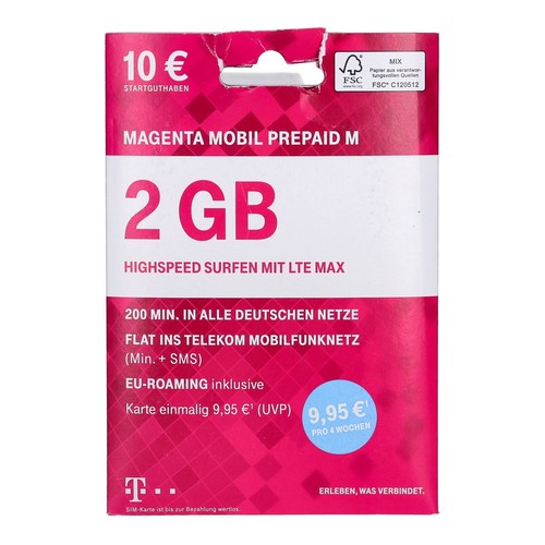 Magenta Mobil Prepaid M SB mit 10€ Startguthaben  - Afbeelding 1 van 2