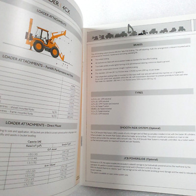 The JCB Baggerlader 4CX Technische Daten Prospekt 2005 - Bagger