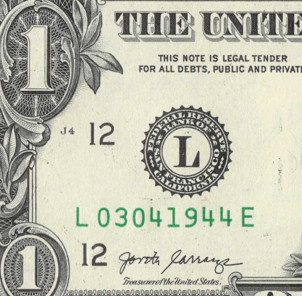 March 4 1944 Birthday Note Fancy Serial Number Dollar Bill 03 04 1944 CU - Image 3 of 4
