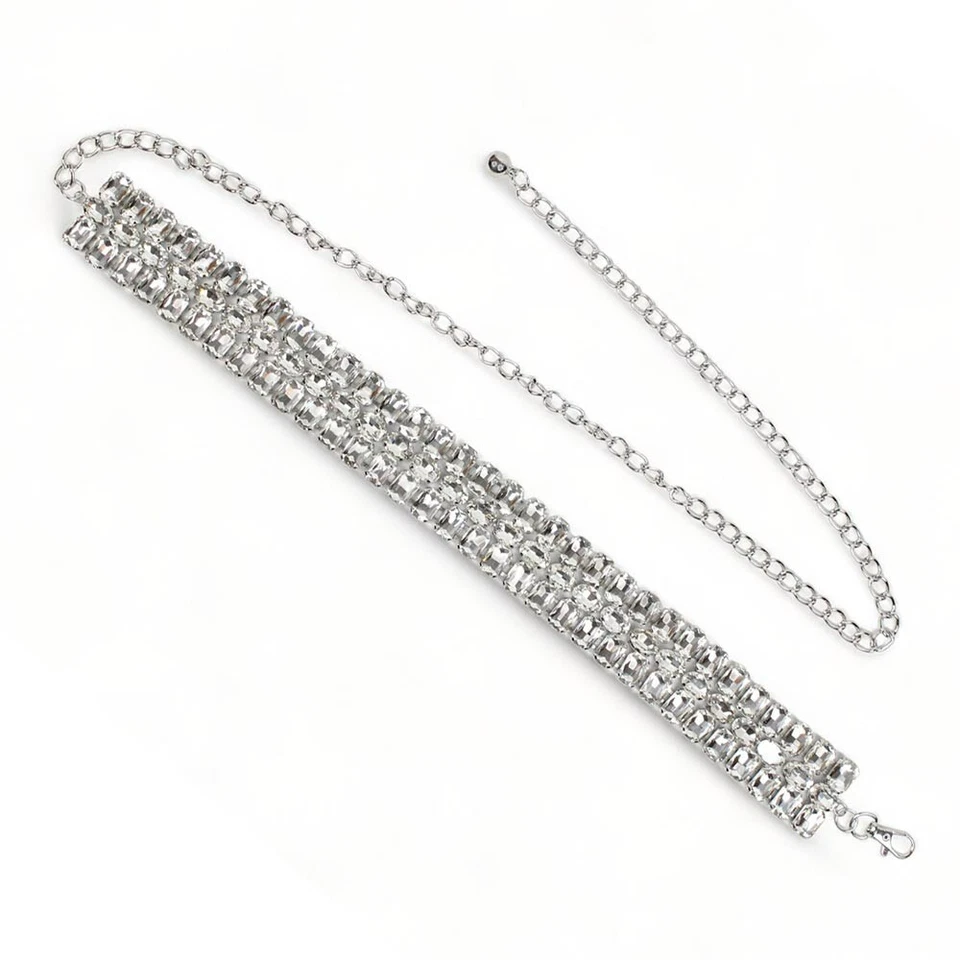 Cintura gioiello con pietre sfaccettate da donna per abito cerimonia elegante - Immagine 2 di 4