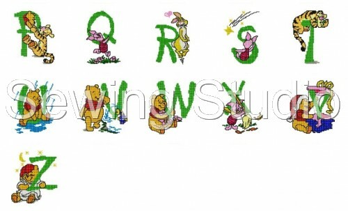 DISEÑOS BORDADOS A MÁQUINA USB - FUENTE 4X4 DISNEY'S POOH PUNTO DE CRUZ ALFABETO - Imagen 4 de 4