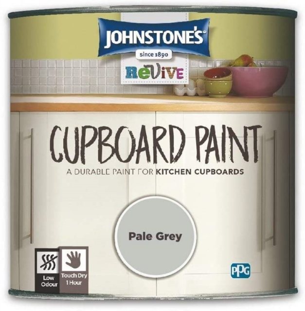 Johnstones Revive Cupboard Paint 750ml Pale Grey (3 Pieces) for sale