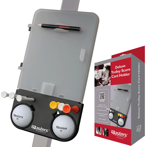 MASTERS DELUXE GOLF TROLLEY SCORE KARTENHALTER + BÄLLE & T-SHIRTS HALTERUNG - UNIVERSALPASSFORM - Bild 2 von 4