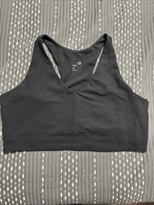 Gap Fit Active Racerback Sports Bra Tank Shelf Bra Black Size XXL