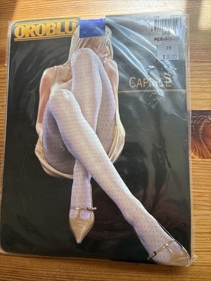 Oroblu Pantyhose Size Small Caprice Sheer W/ Small Spot Pattern NOS Italian Made