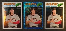 2026 Topps Heritage Giants Casey Schmitt #27 3 Card Lot Blue Sparkle & 2 Chrome