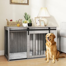 PawHut Dog Crate Furniture with Removable Cushion for XL-sized Dogs - Grey