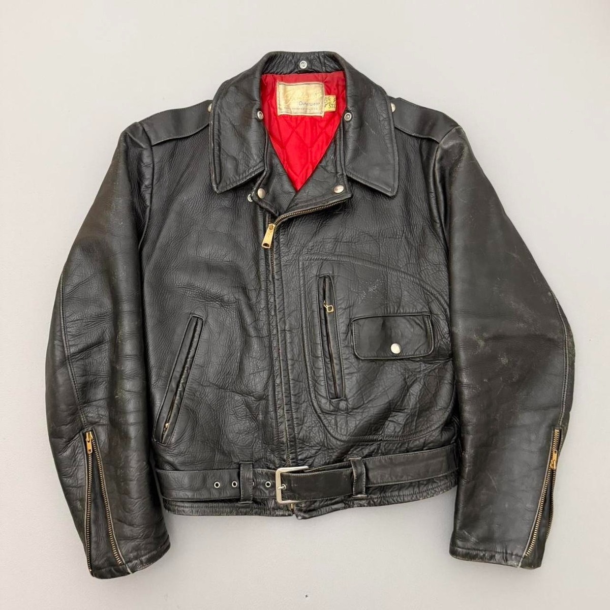Vintage 50s Sears Trailmaster Leather Steerhide Jacket D Pocket 