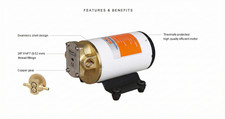 ⚙️🛢️ Bomba de engranajes de alta resistencia - 3,2 GPM - Bomba de transferencia de aceite y diésel de 12 V 🚤