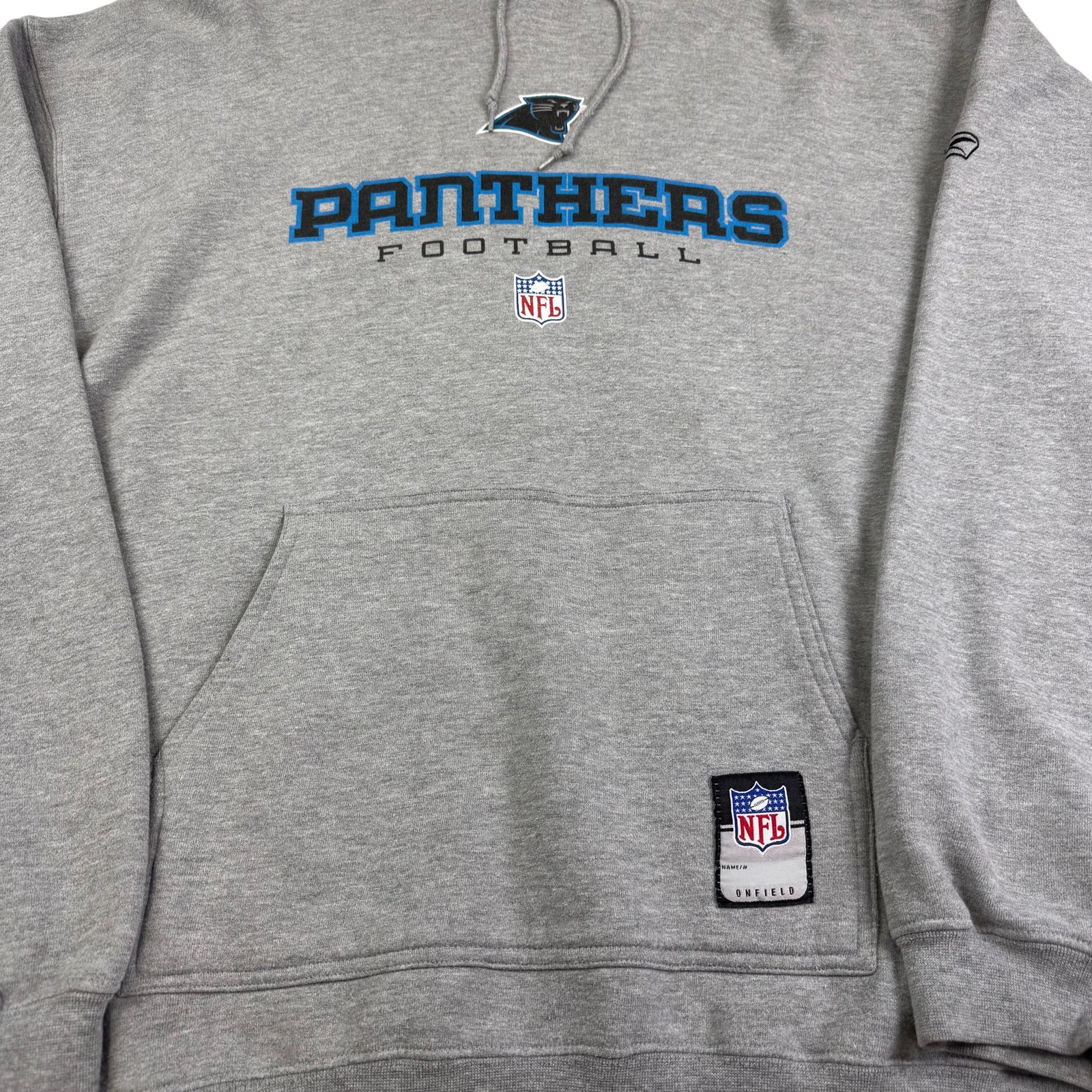 Reebok Panthers Hoodie Mens XXXL Y2K NFL American Football Sweatshirt Grey image 3
