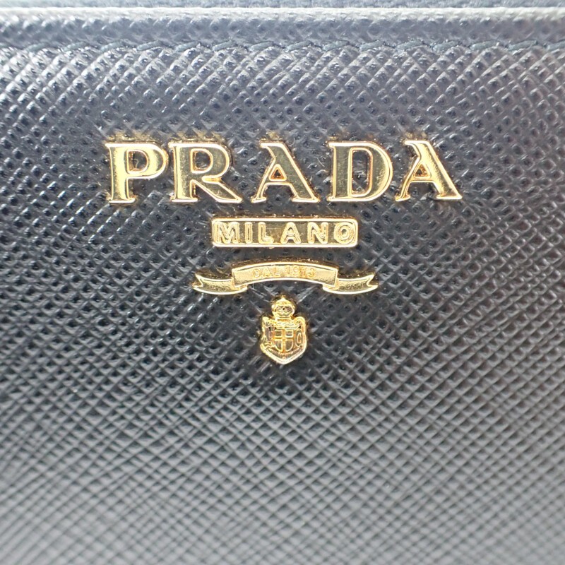 Prada Zip Around Wallet 1Ml506 Qhh F0002 Long Saffiano Black