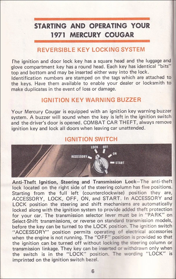 1971 Mercury Cougar Registered Owners Manual Original User Instruction Guide - Image 2 of 3