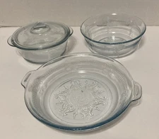 Fire King Oven Glass Lot Casserole Lid Bowl Pie Dish Sapphire Blue Philbe USA