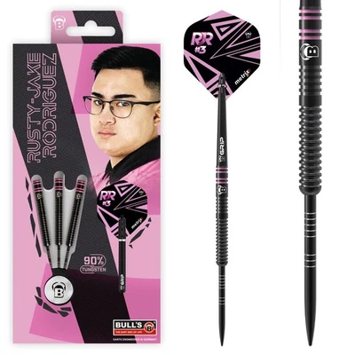 BULL'S Rusty-Jake Rodriguez Steeldarts 90% Tungsten 21g Dartpfeile Darts-Set Pro