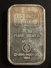Vintage 1980 A-Mark Oval Logo USVI 1oz 999 Fine Silver Stacker Ingot Bar