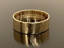 14K Solid Yellow Gold Masonic Band Ring "Virtus Junxit Mors Non Separabit" 5.65g