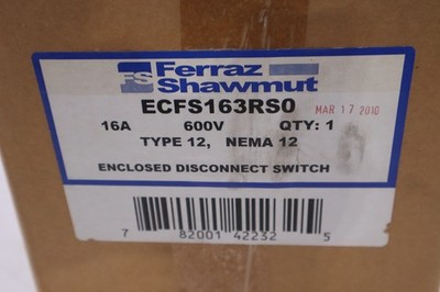 MERSEN FERRAZ SHAWMUT ECFS163RS0 ENCLOSED 508D SWITCH - STOCK GF631