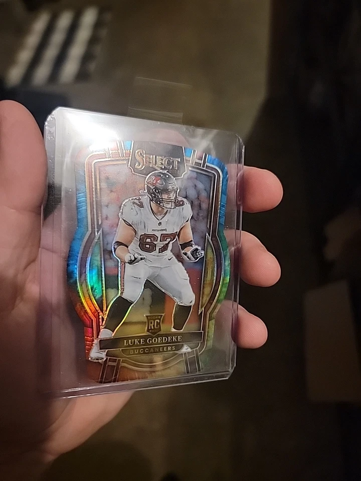 2022 Panini Select - Club Level Luke Goedeke #209 Tie-Dye Prizm Die-Cut /25 (RC) - Image 4 of 4