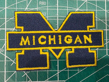 University of Michigan logo football 3.75" Iron On Embroidered Patch shoulder