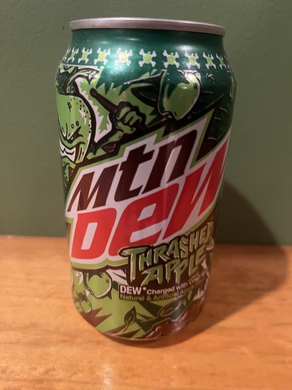 MTN DEW THRASHED APPLE-ONE FULL Unopened 12oz Can Limited Edition Mountain Excl