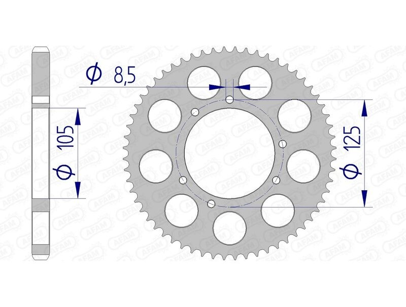 Pignon AFAM 48200 en aluminium de pas 428 à 14 dents pour moto