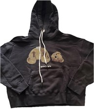 Palm Angels Bear Hoodie Black Crystal   Men  s Size M   PMBB058F22FLE007 - EUC