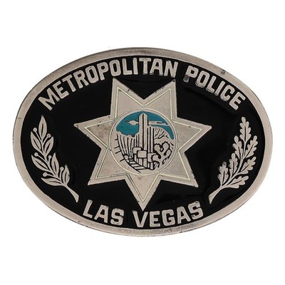 Metropolitan Police Las Vegas Nevada Star Seal Law Officer Vintage Belt Buckle